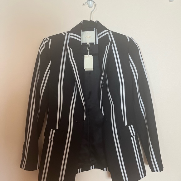 Maje Striped Blazer Black and White Pinstriped - Picture 6 of 15